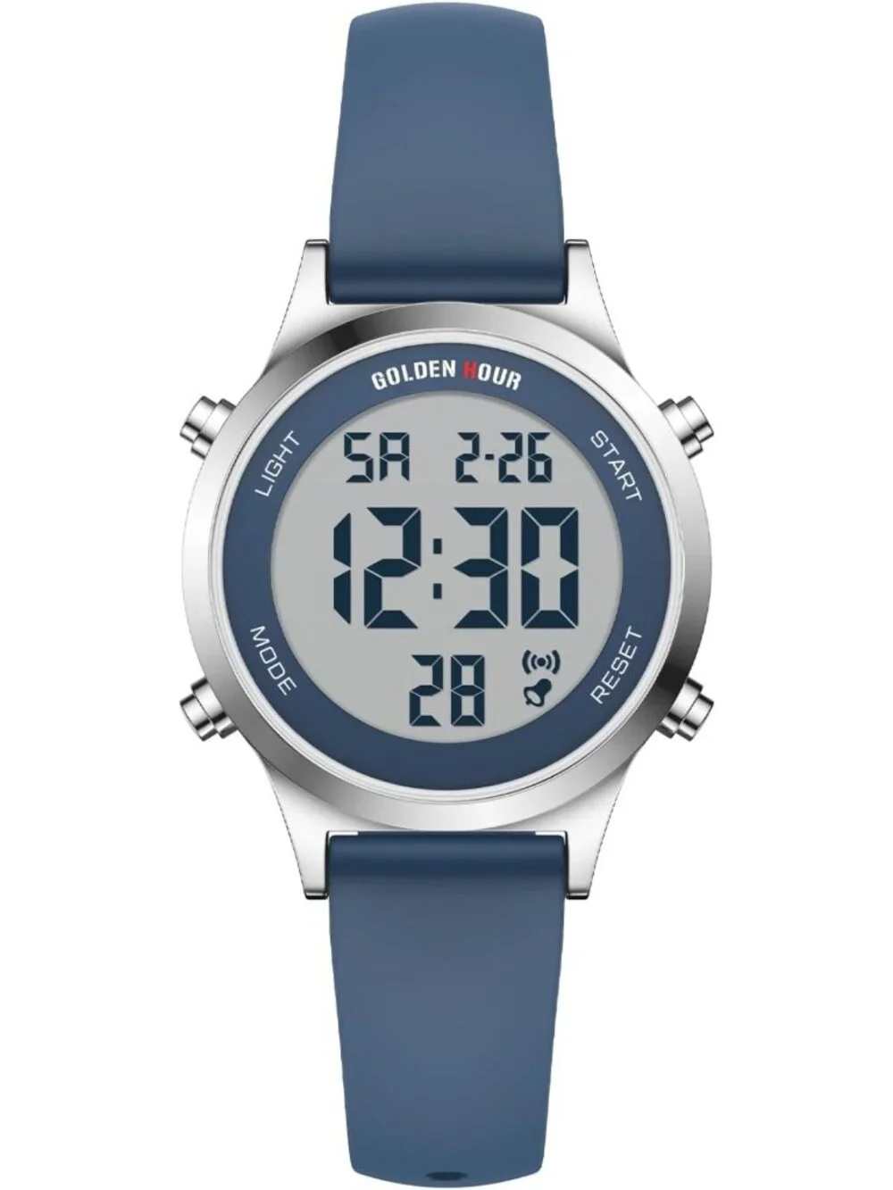 Waterproof Women's Digital Sports Watch - Silicone Strap, Alarm, Stopwatch, Rose